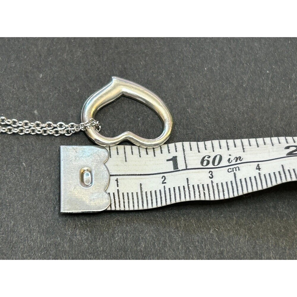 Sterling Silver Open Heart Pendant Necklace with 18" Silver Chain - Picture 6 of 9